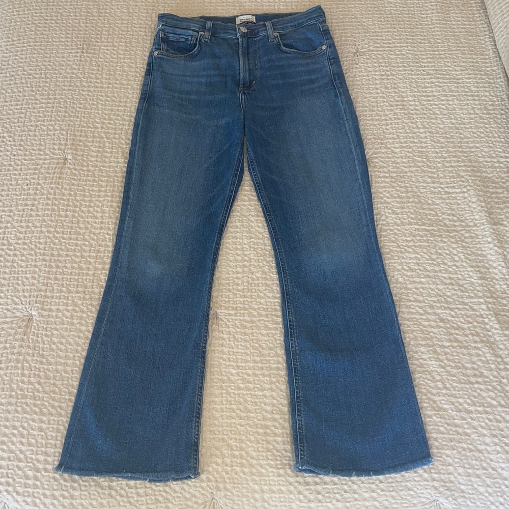 Citizens of Humanity Isola Cropped Bootcut Jeans Size 26 Medium Blue-Lawless